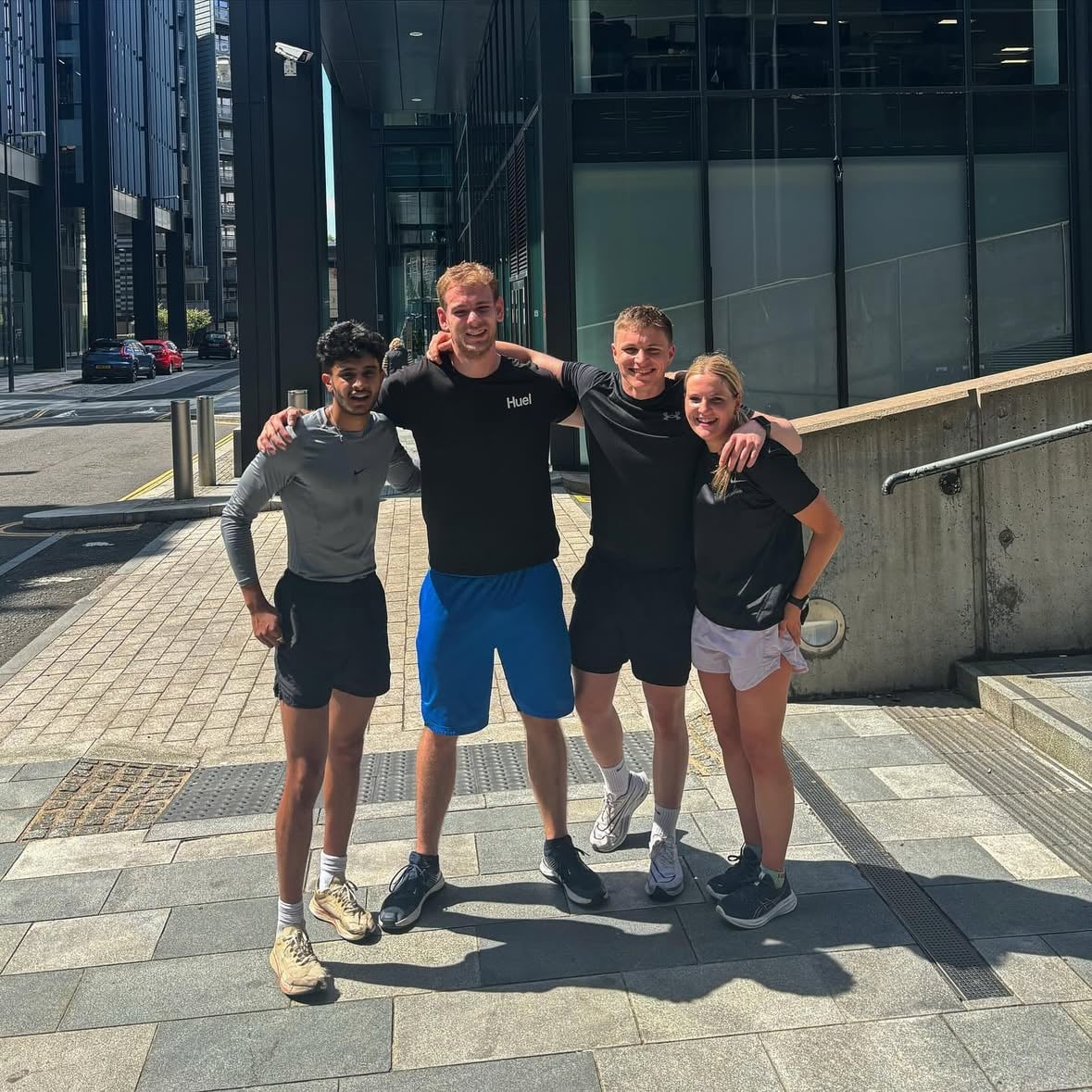 Jamie Loughren with his free Tuesday run club outside PureGym Quartermile